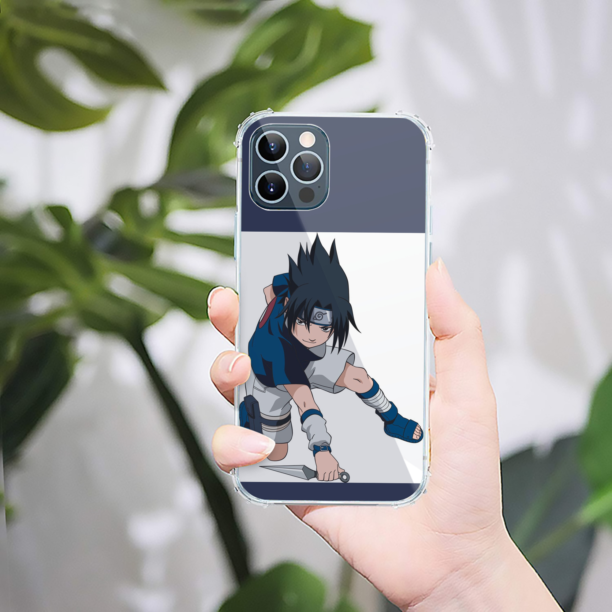 （画像用） NARUTO -ナルト- うちは サスケ Uchiha Sasuke 【iPhone 12シリーズ対応】透明スマホケース（クリアソフトケース）